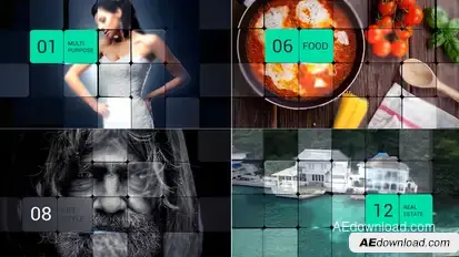 Modern Grid Show Video Displays template preview