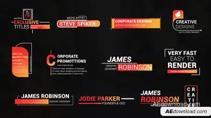 Modern Lower Third Titles Elements template preview