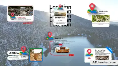 Modern Map Location Titles | Lower Thirds Pack Titles template preview