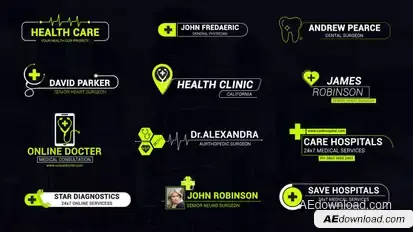 Modern Medical Titles Elements template preview