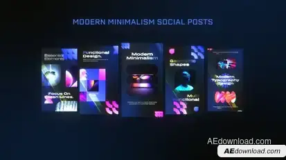 Modern Minimalism Social Posts Video Displays template preview