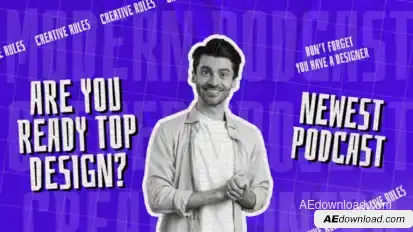 Modern Podcast Promo Video Displays template preview