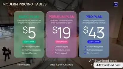 Modern Pricing Table Infographics template preview