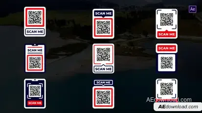Modern QR Code After Effects Video Displays template preview