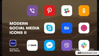 Modern Social Media Icons II Elements template preview