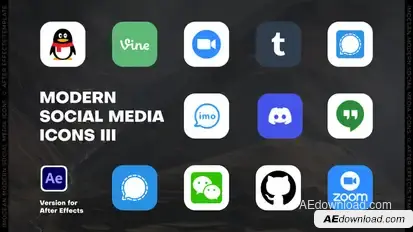 Modern Social Media Icons III Elements template preview