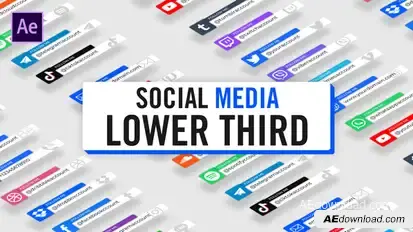 Modern Social Media Lower Thirds broadcast-packages template preview