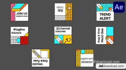 Modern Square Titles for After Effects Titles template preview