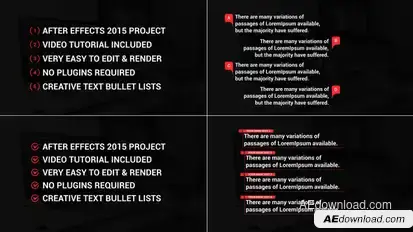 Modern Text Bullet Lists Elements template preview
