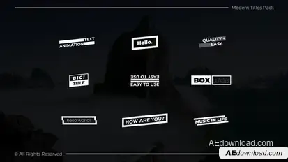 Modern Titles Pack | After Effects Titles template preview