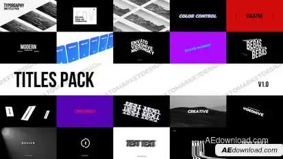 Modern Titles Pack Titles template preview