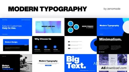 Modern Typography Pack Titles template preview