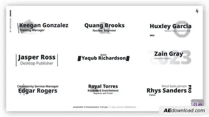 Modern Typography Titles | AE Titles template preview