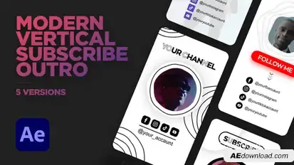 Modern Vertical Subscribe Outro Elements template preview