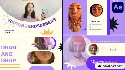 Modern Youtube Endscreens for After Effects Openers template preview