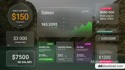 Money counter pack Infographics template preview