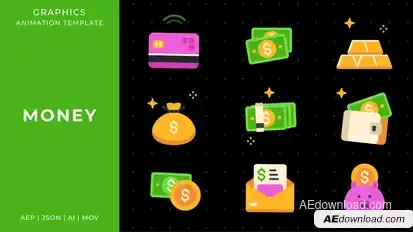 Money graphic animation template | After Effects Elements template preview