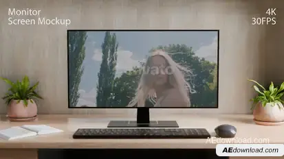 Monitor Screen Mockup 02 Video Displays template preview