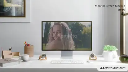 Monitor Screen Mockup Video Displays template preview