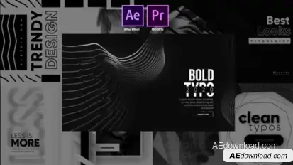 Monochrome Trendy Typography Titles template preview