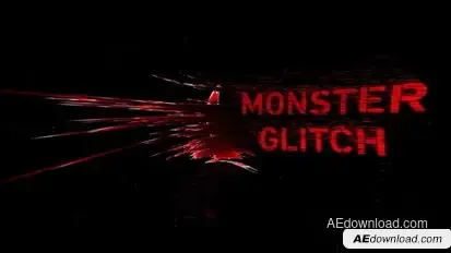 Monster Glitch Logo Reveal Logo Stings template preview