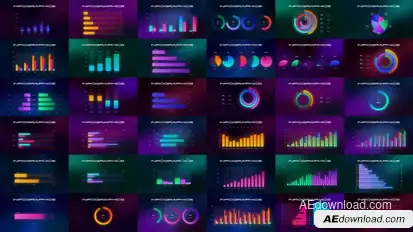 Infographics glow Infographics template preview