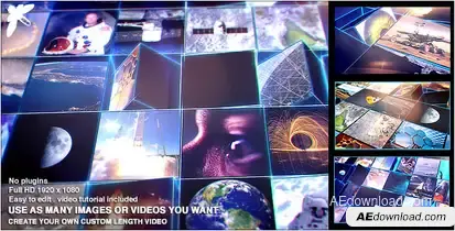 Mosaic Block Reveal - Tech Video Displays template preview