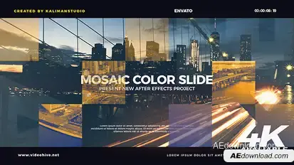 Mosaic Color Slide Video Displays template preview