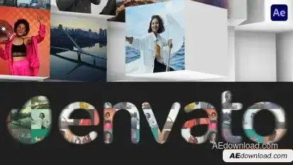 Mosaic Cubics Logo Reveal for After Effects Logo Stings template preview