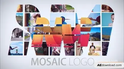 Mosaic Logo Intro Logo Stings template preview