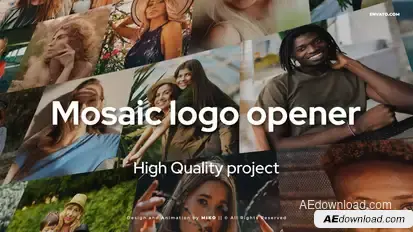 Mosaic Logo Opener Logo Stings template preview