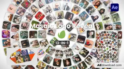 Mosaic Logo Reveal and Opener Logo Stings template preview