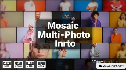 Mosaic Multi-Photo Intro Logo Stings template preview