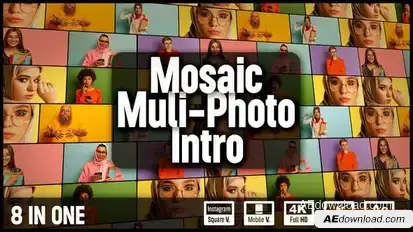 Videohive Mosaic Multi-Photo Intro Video Displays template preview