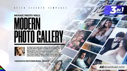 Mosaic Photo Gallery Video Displays template preview
