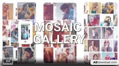 Mosaic Photo Gallery Vertical Product Promo template preview