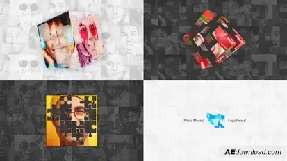 Mosaic Photo Logo Reveal Logo Stings template preview