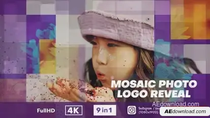Mosaic Photo Logo Reveal Openers template preview