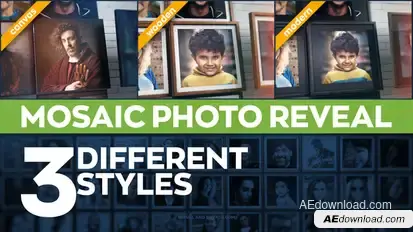 Mosaic Photo Reveal Pack Video Displays template preview