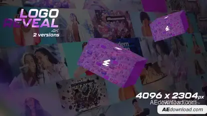 Mosaic Photo Wall and Logo Reveal Logo Stings template preview