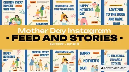 Mother Day Feed and Stories Instagram Openers template preview