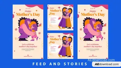 Mothers Day Feed and Stories Instagram Openers template preview