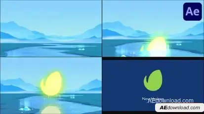 Mountains Painting Logo for After Effects Logo Stings template preview