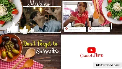 Mukbang Food Youtube Intro Openers template preview