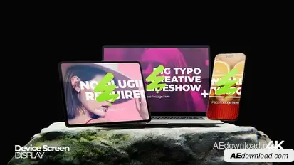 Multi Device Mockup Screen Video Displays template preview