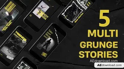 Multi Grunge Instagram Stories Openers template preview