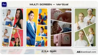 Multi Screen - Vertical Video Displays template preview