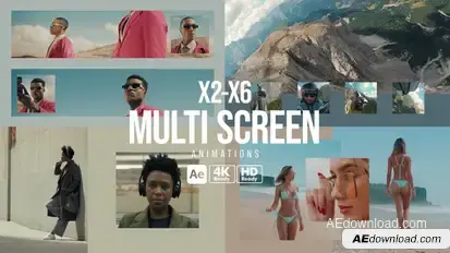 Multi Screen Animations Video Displays template preview