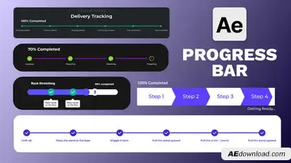 Multi Step Progress Bars Infographics template preview