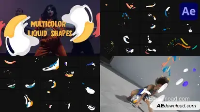 Multicolor Liquid Shapes for After Effects Elements template preview